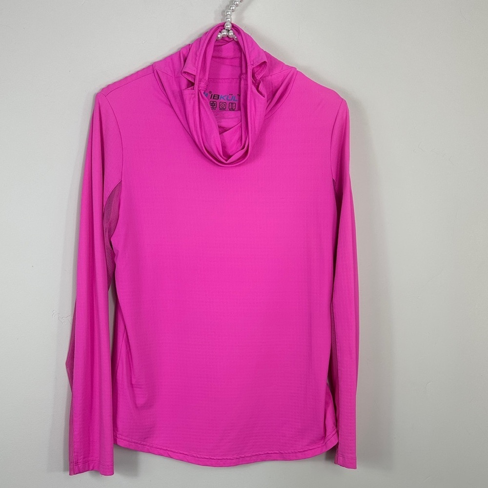 IBKUL Pink Long Sleeve Sun Protection Golf Tennis Shirt Small